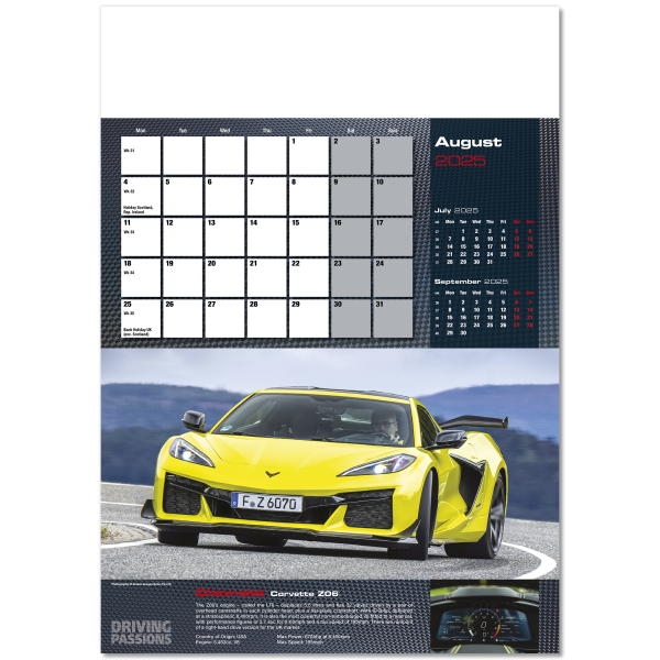 Driving Passions Wall Calendar