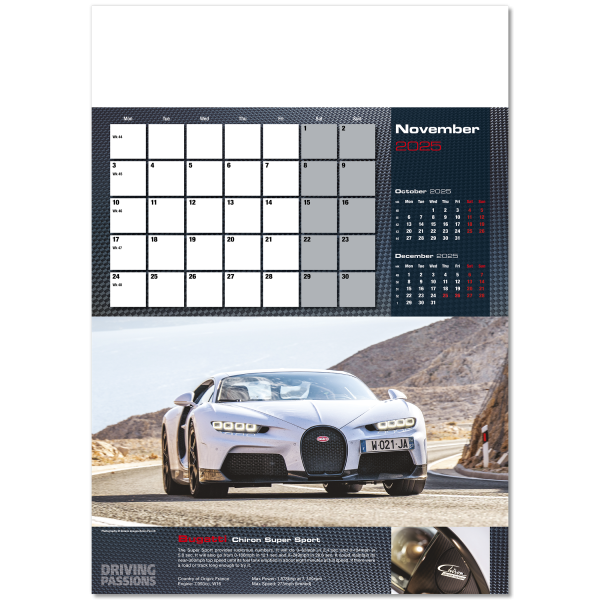 Driving Passions Wall Calendar