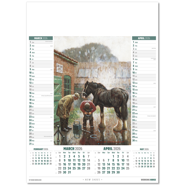 Working Horse Wall Calendar