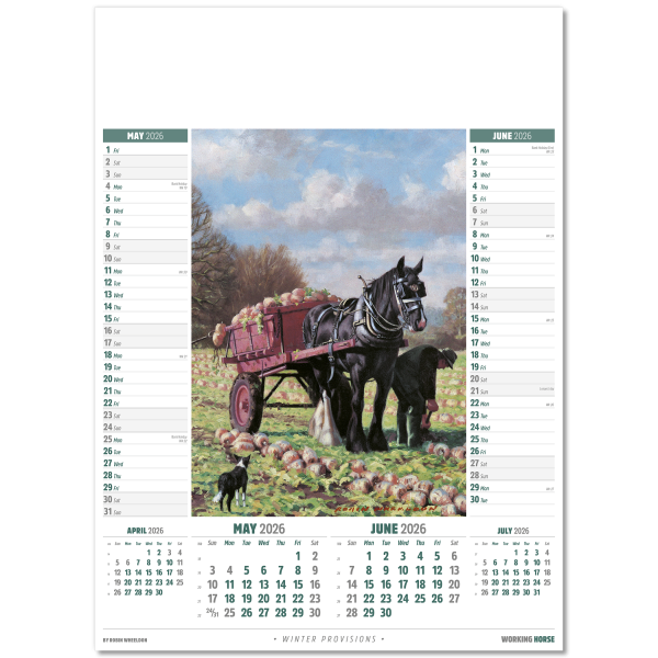 Working Horse Wall Calendar