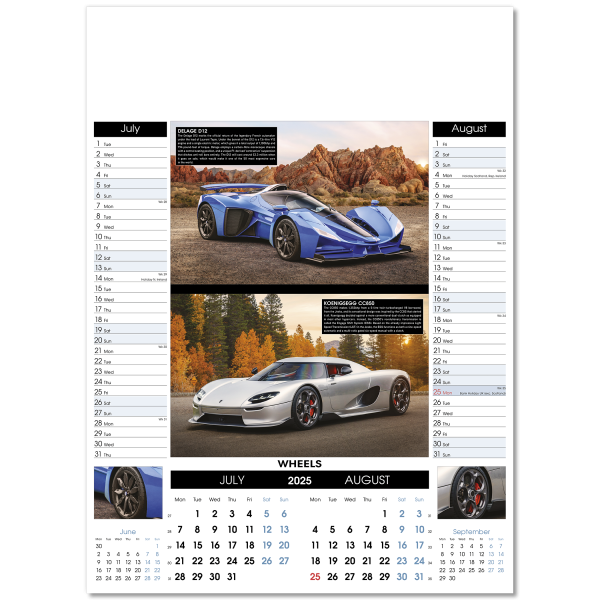 Hot Wheels Wall Calendar