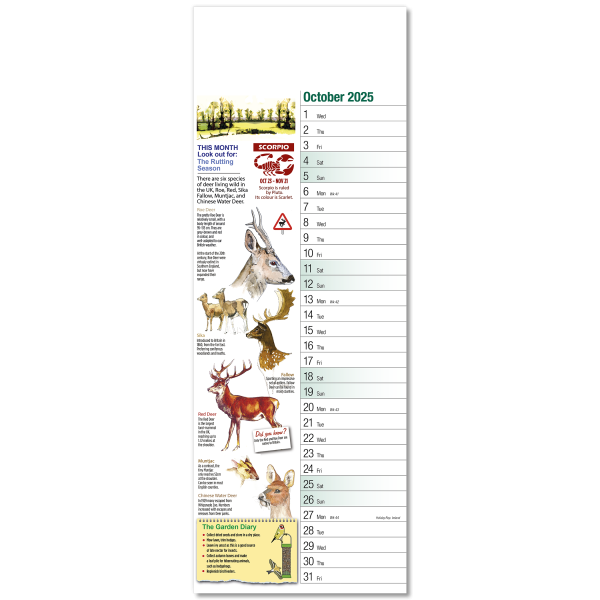 Nature Watch Slim Wall Calendar