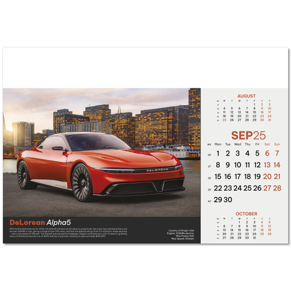 Supercars Wall Calendar