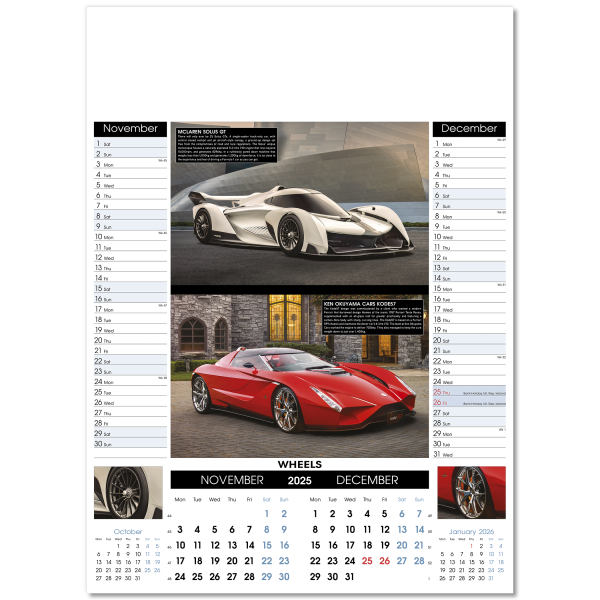 Wheels Wall Calendar