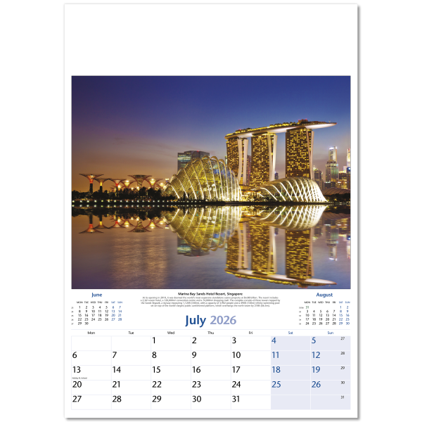 World by Night Wall Calendar