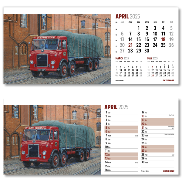 On the Move Desk Calendar