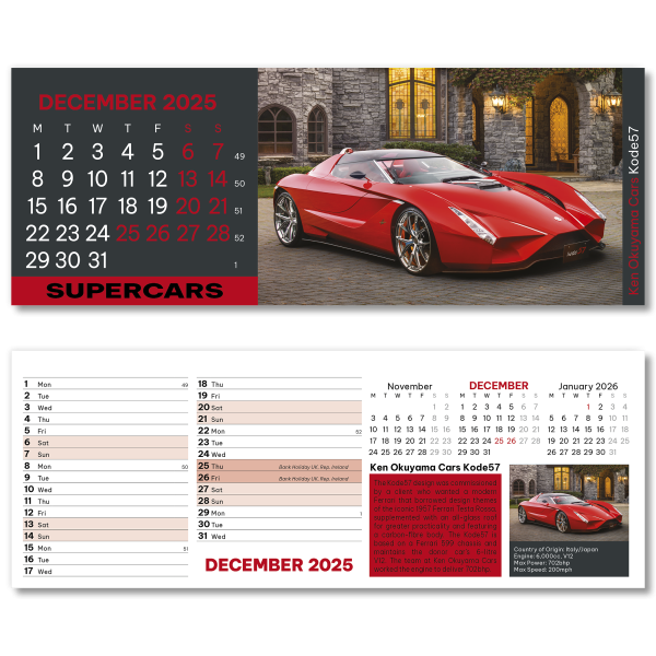 Supercars Desk Calendar