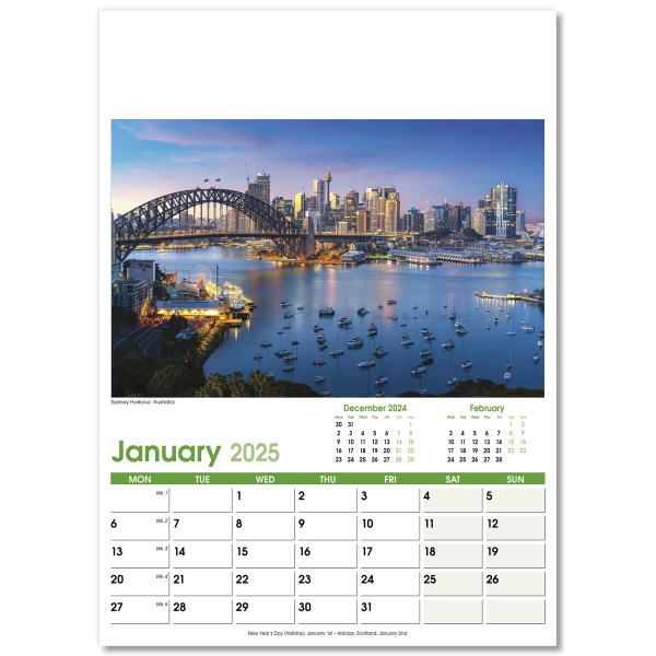 World Scenes Wall Calendar - 13 Leaf